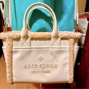 Kate Spade Faux Shearling Meringue Tote